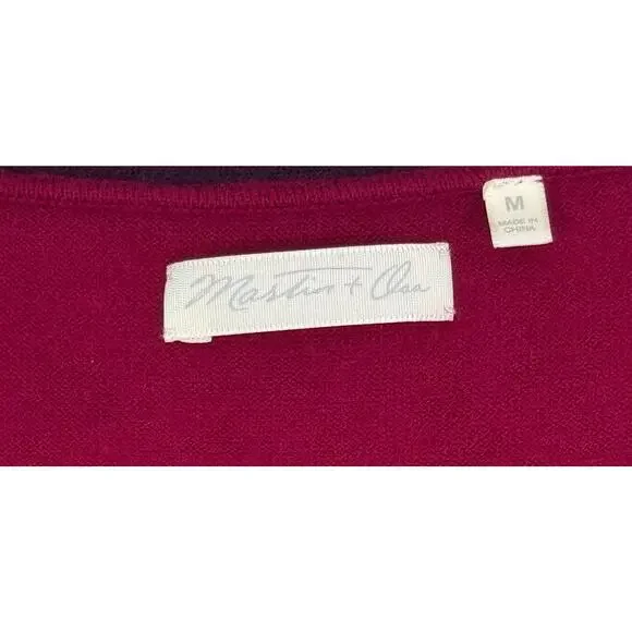 Martin + Osa 100% Cashmere Sweater Warm­tone Striped Cardigan Size M - Picture 8 of 9